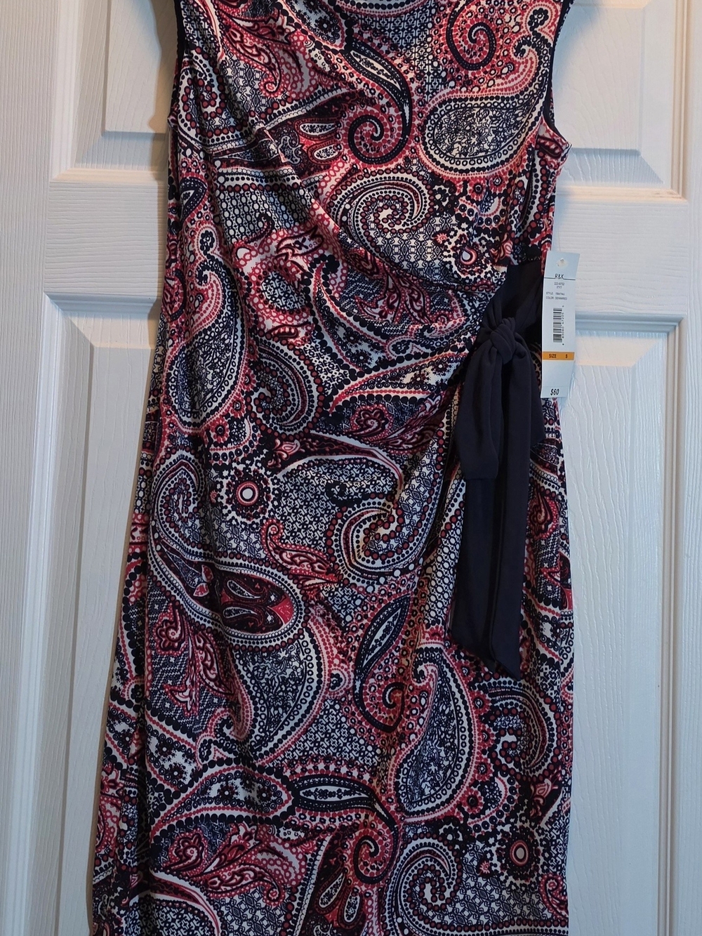 R&K NWT Paisley Dress in Navy and Red